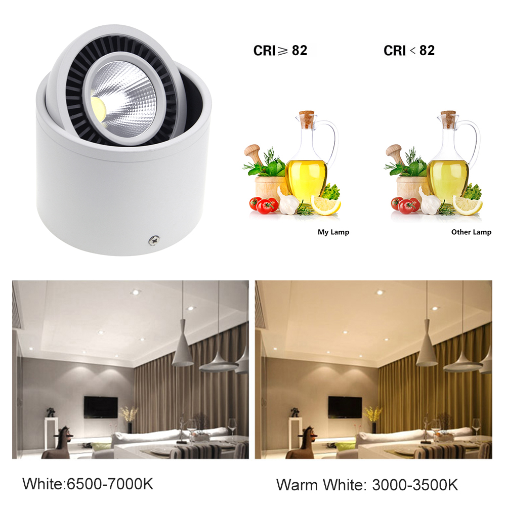 Đèn ống bơ LEB COB xoay góc 360 độ spotlight cao cấp CRI>>80