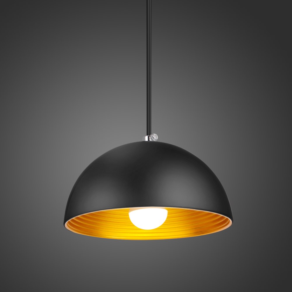 Đèn thả trang trí chao sắt đen, lòng vàng sơn tĩnh điện phong cách Châu Âu D300 TL-69DE-300