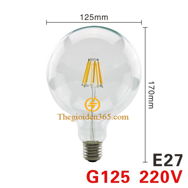 Bóng led bulb trang trí G125 Filament Edison E27 4w TL-Bulb04-G125