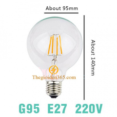Bóng led bulb trang trí G95 Filament Edison E27 4w TL-Bulb04-G95