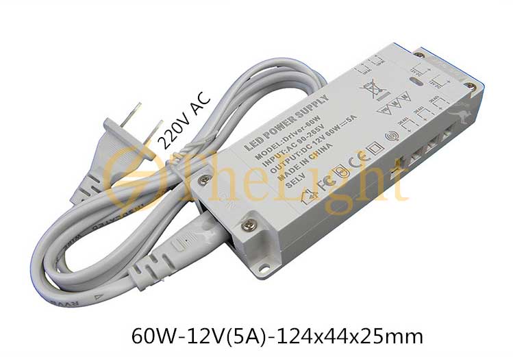 Bộ nguồn 12v 60w 6A tích hợp 1 cổng cảm biến và 6 cổng kết nối đèn LED biến thanh nhôm cao cấp TL-PW006A