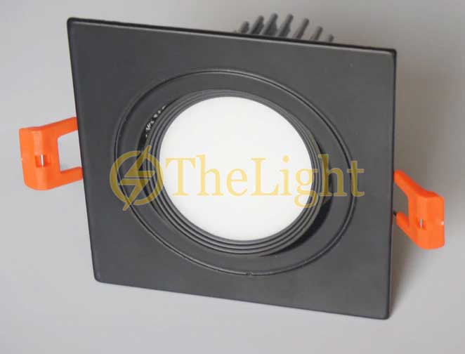 Đèn led âm trần vuông downlight COB 7w D90 tán quang vỏ đen