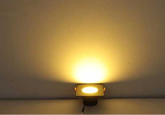 Đèn led âm trần vuông downlight COB 7w D90 tán quang 