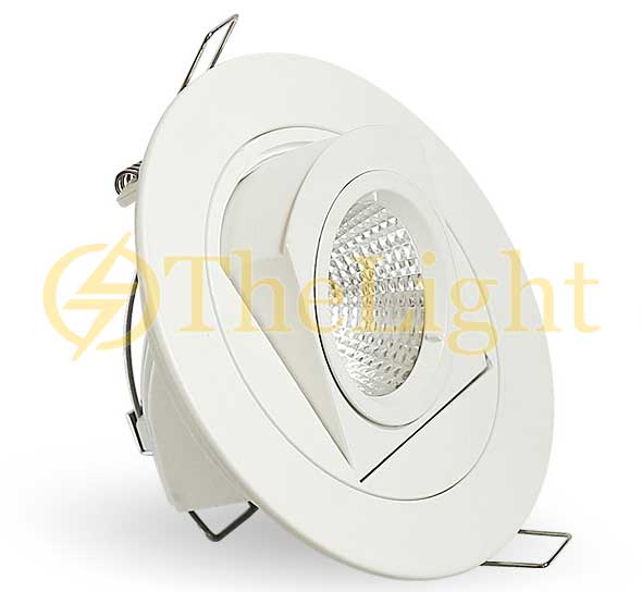 Đèn spotlight âm trần xoay góc 360 độ LED COB 12w D110 vỏ trắng