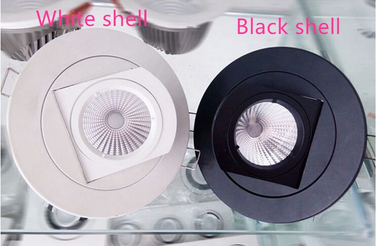 Đèn spotlight âm trần xoay góc 360 độ LED COB 12w D110 black&white
