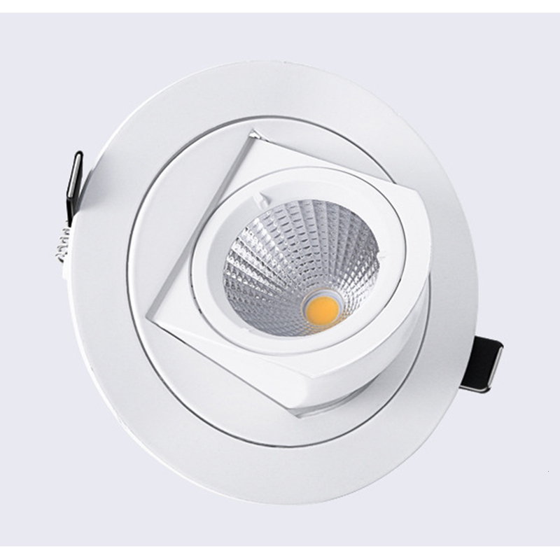 Đèn spotlight âm trần xoay góc 360 độ LED COB 20w vỏ trắng