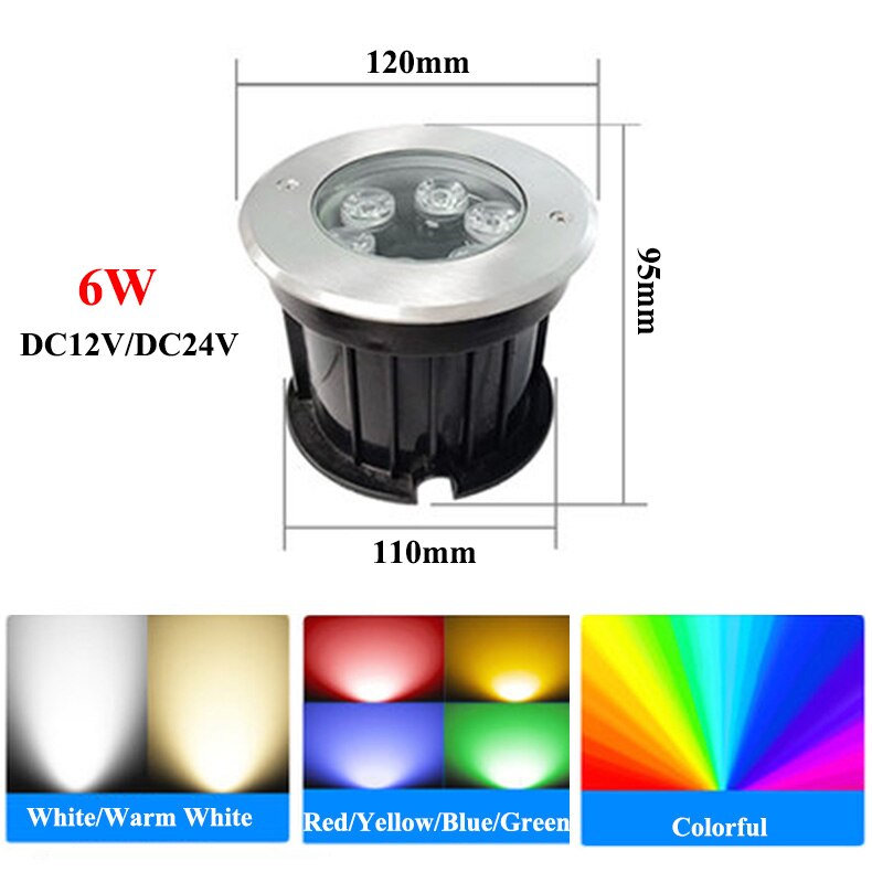 Đèn LED âm sàn 24v 6W IP68 chống nước cao cấp