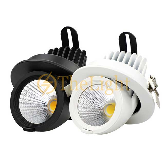 Đèn LED âm trần xoay góc 360 độ 7w vỏ đen và trắng cao cấp D76 TL-A360-01B