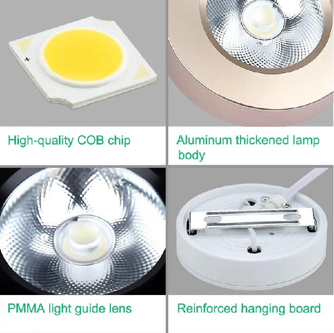 Đèn LED chiếu điểm ốp nổi mini 3w trang trí tủ rượu, tủ bếp, tủ quần áo, tủ trưng bày cao cấp TL-TUR01 siêu sáng
