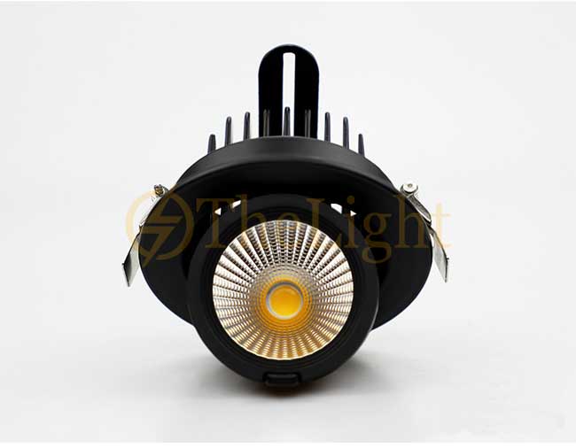 Đèn LED downlight âm trần xoay góc 360 độ 12w cao cấp D90 TL-A360-01B vỏ đen