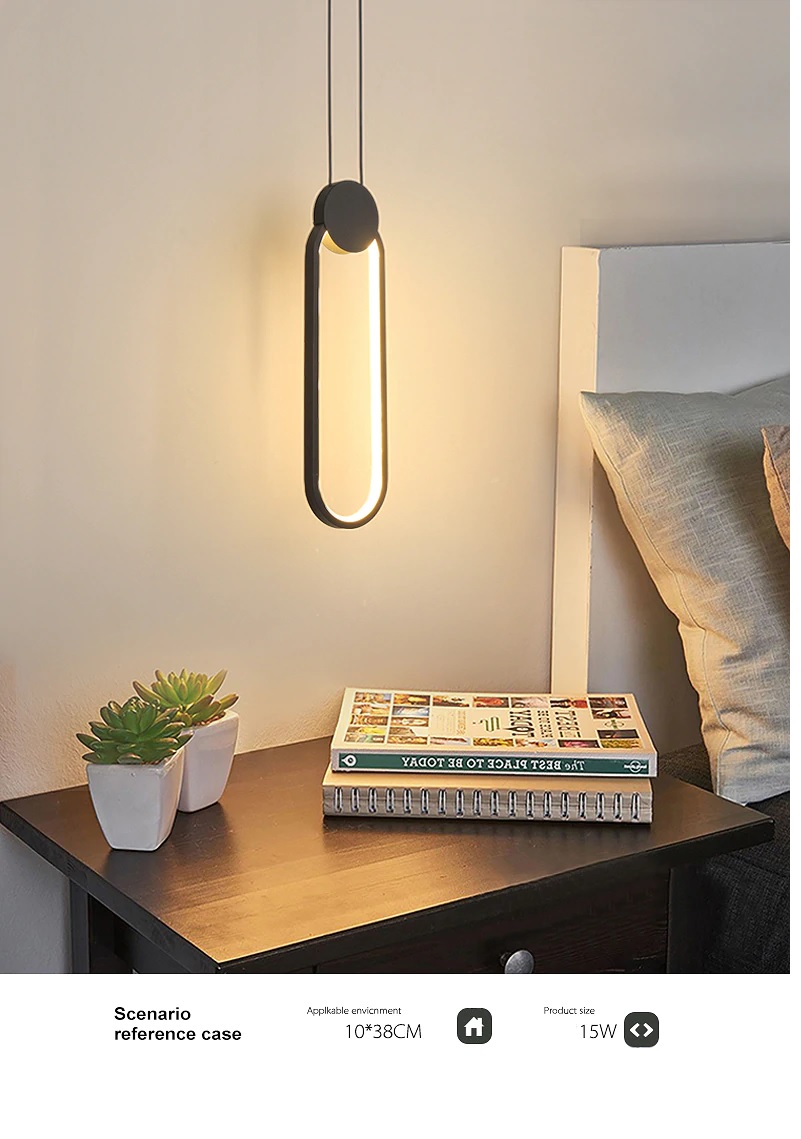 Đèn thả LED đầu giường Nordic hiện đại Bắc Âu trang trí phòng ngủ TL-DG-01F bầu dục
