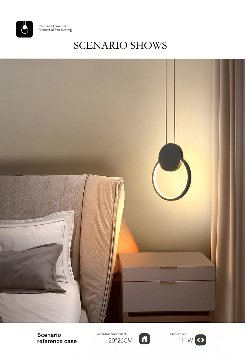 Đèn thả LED đầu giường Nordic hiện đại Bắc Âu trang trí phòng ngủ DG-01F