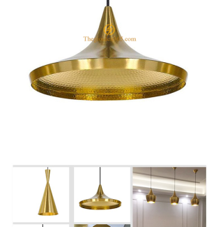 Bộ đèn thả trang trí chao nhôm vàng, lòng vàng sơn tĩnh điện TL-075VA-03