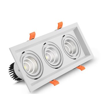 Đèn âm trần 3 bóng LED COB vỏ trắng cao cấp TL-A31-7W03