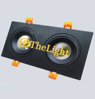 Đèn downlight đôi âm trần LED COB cao cấp 7wx2 vỏ đen TLV-ACOB-021