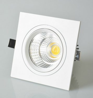Đèn âm trần vuông LED downlight COB 12w D90 xoay góc 45 độ TLV-ACOB-01