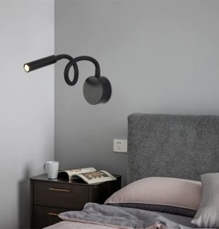 Đèn đọc sách gắn tường đầu giường cao cấp Led 3w màu đen TL-DSB05