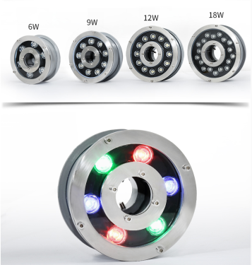 Đèn LED Âm Nước bánh xe đổi mầu 24v 6W IP68 cao cấp TL-UWBX06