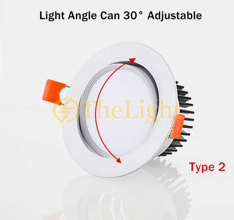Đèn LED âm trần COB 12w tròn tán quang xoay góc 45 độ D90 cao cấp TLV-ACOB-01