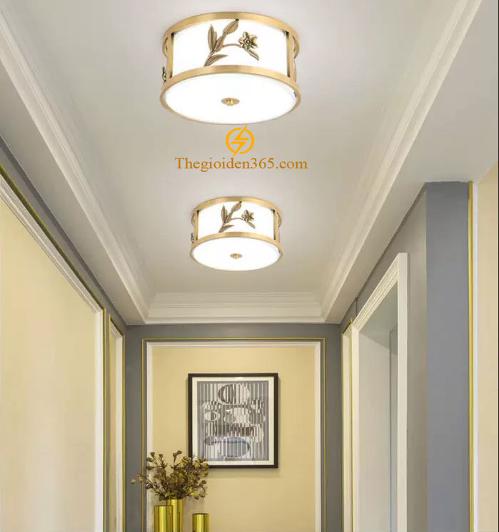 Đèn Mâm Đồng Led ốp trần hiện đại D600 trang trí phòng khách TL-MCU02-932