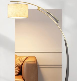 Đèn cây phòng khách LED thân cong chụp vải phong cách Bắc Âu hiện đại TL-D6659F