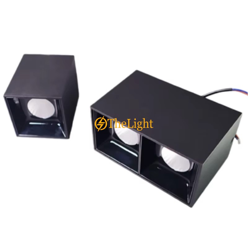 Đèn LED ống bơ vuông đôi cao cấp Luxury Modern Light vỏ đen đơn và đôi