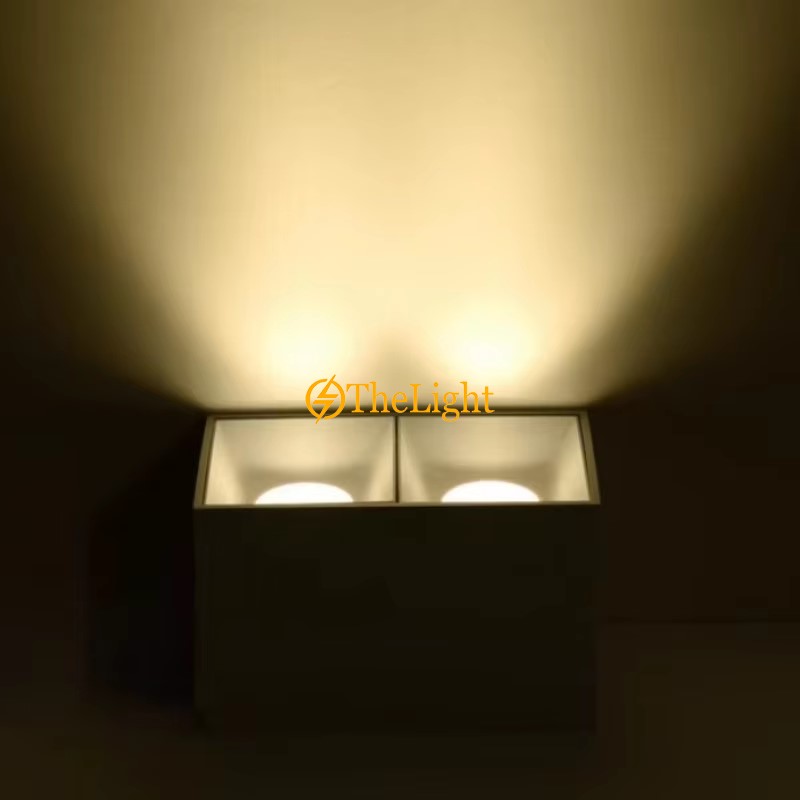 Đèn LED ống bơ vuông đôi cao cấp Luxury Modern Light vỏ đen trang trí 3000k