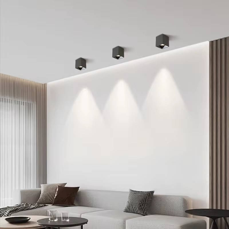 Đèn LED ống bơ vuông Luxury Modern Light Cao Cấp ứng dụng lắp phòng khách hiện đại