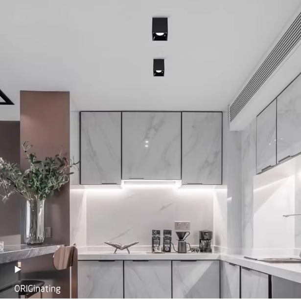 Đèn LED ống bơ vuông Luxury Modern Light Cao Cấp ứng dụng lắp phòng bếp hiện đại