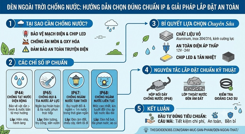 Đèn Ngoài Trời Có Cần Chống Nước Không?