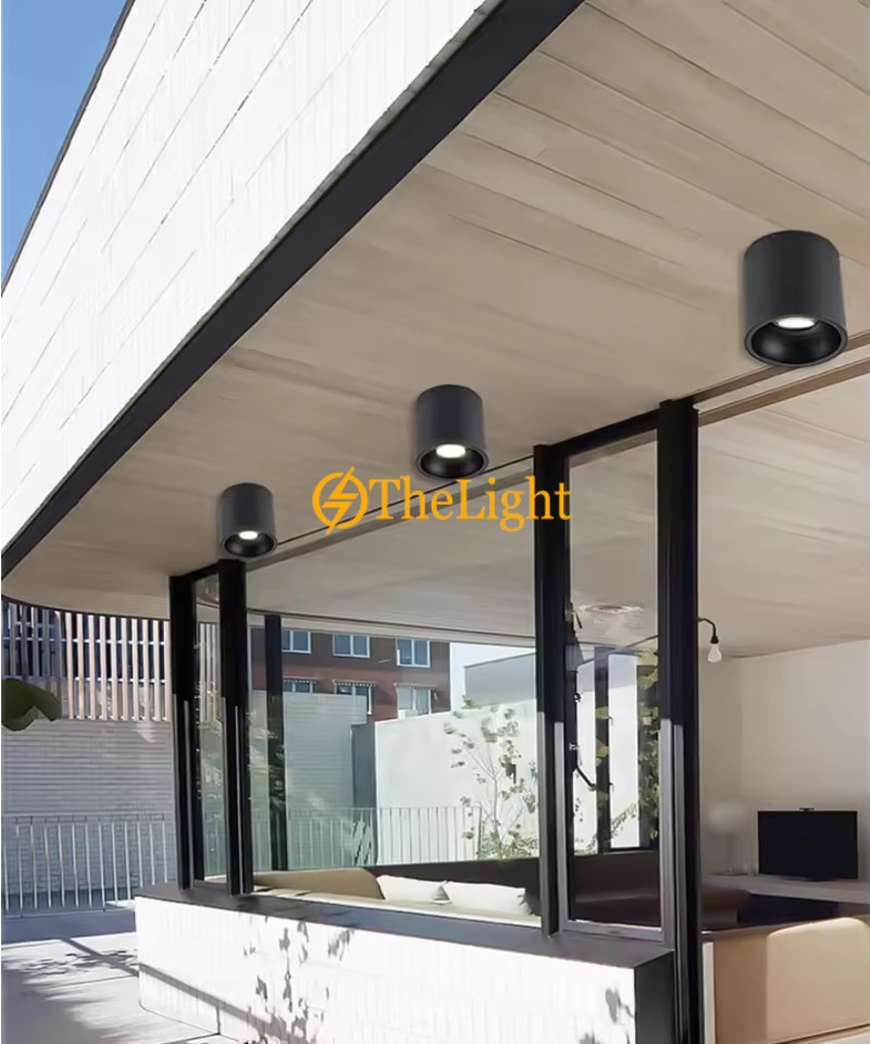 Đèn LED ống bơ chống ẩm IP54 cao cấp vỏ đen lắp ban công ngoài trời