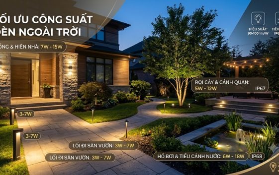 LÀM THẾ NÀO ĐỂ CHỌN ĐÚNG CÔNG SUẤT ĐÈN NGOÀI TRỜI?